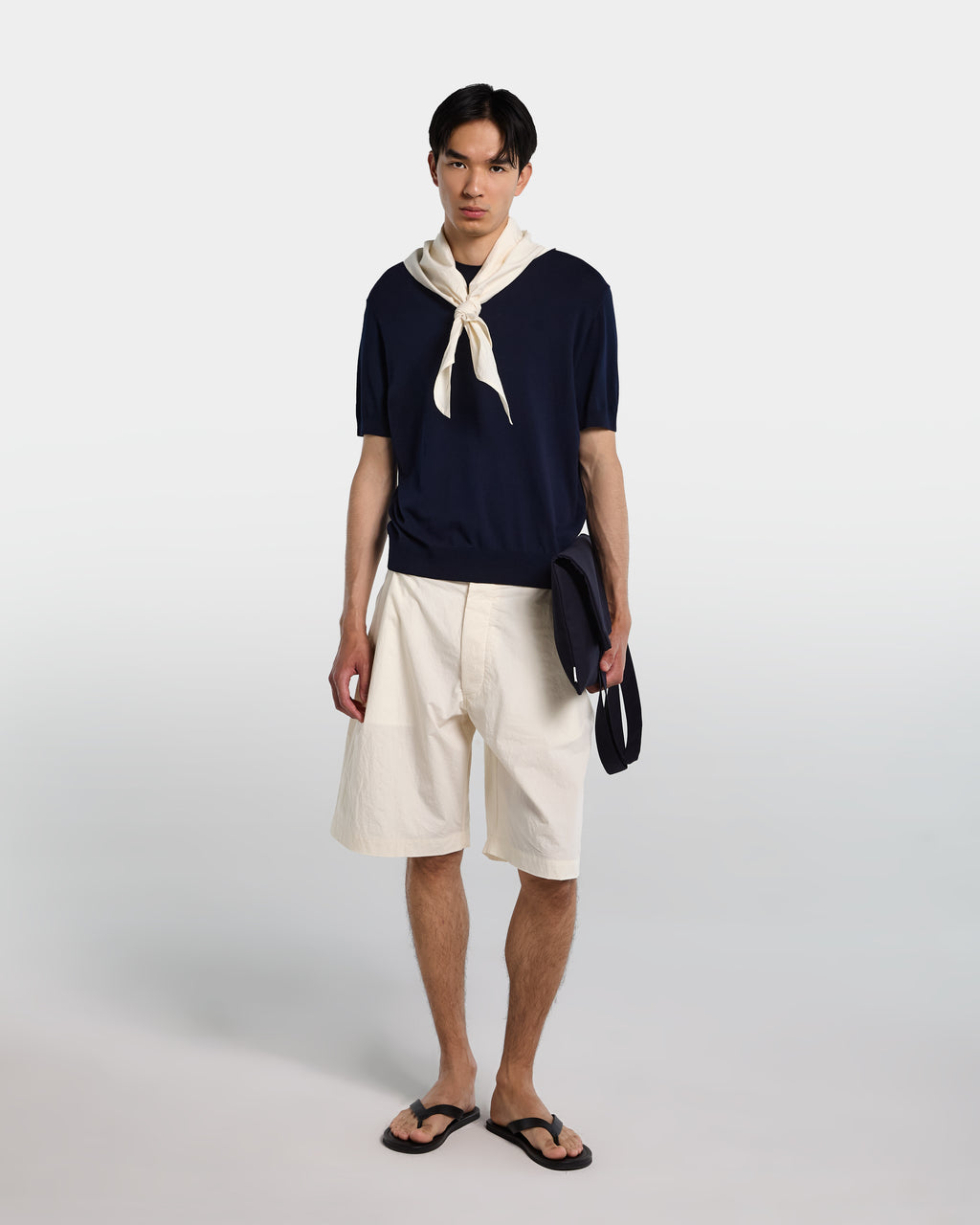 T-shirt blu navy in maglia