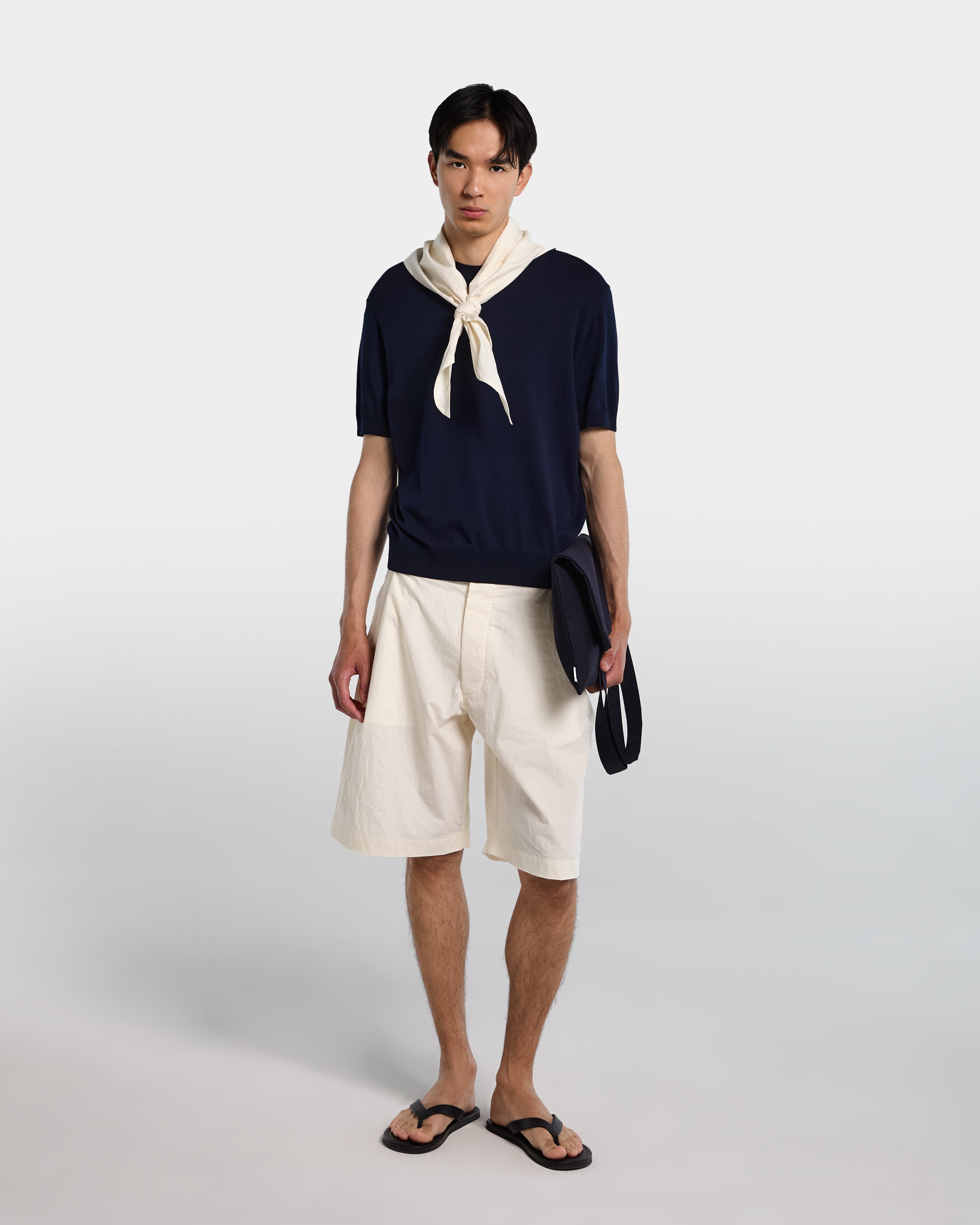 T-shirt blu navy in maglia