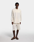 CHEST CUT OVERSHIRT-Panna