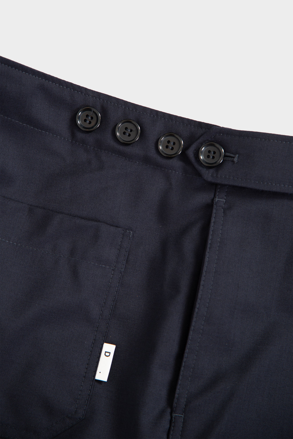 Pantalone in frescolana blu navy con vita regolabile