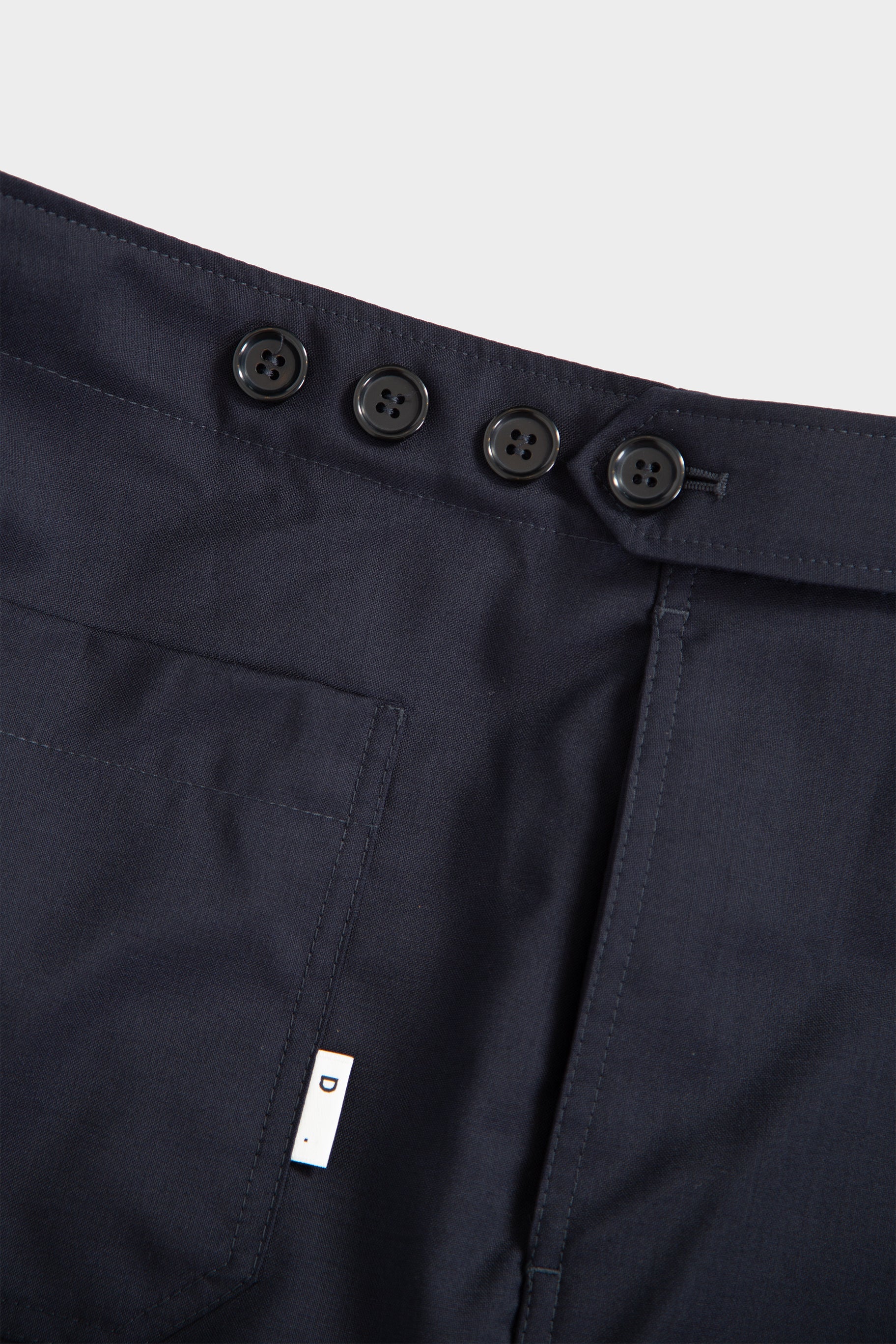 Pantalone in frescolana blu navy con vita regolabile