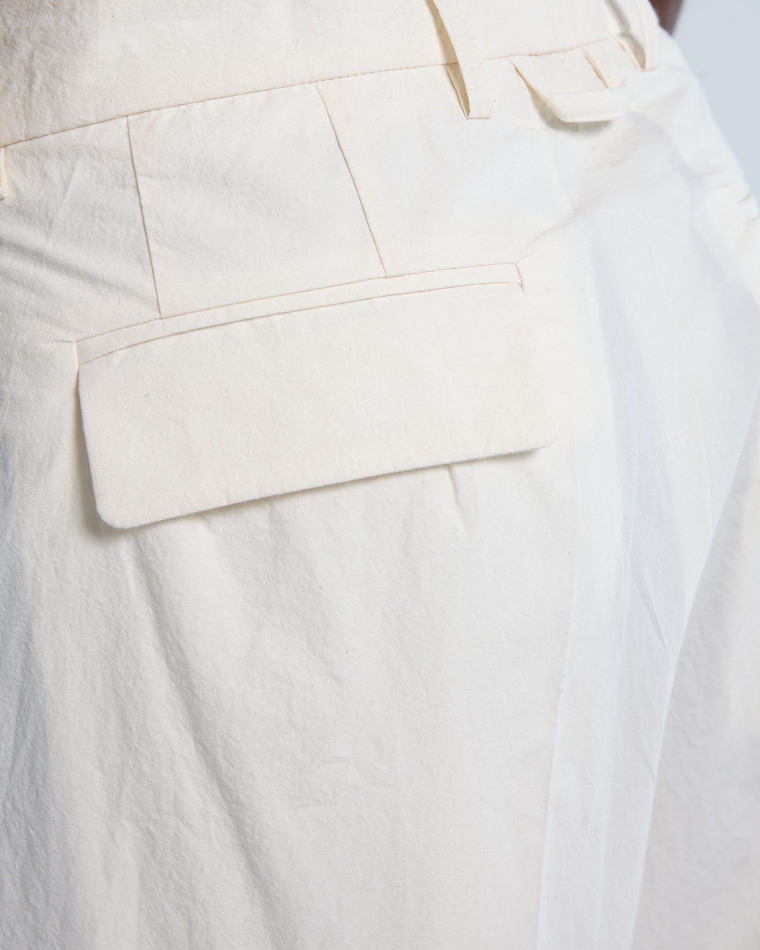 Pantalone in popeline di cotone panna