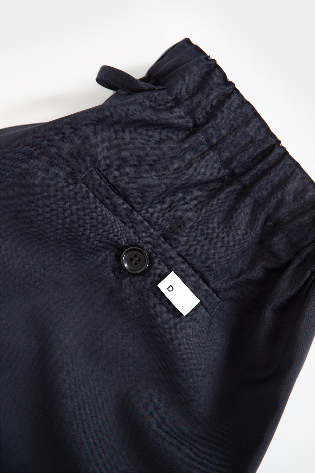 Pantalone loose fit in frescolana blu navy con elastico in vita e coulisse