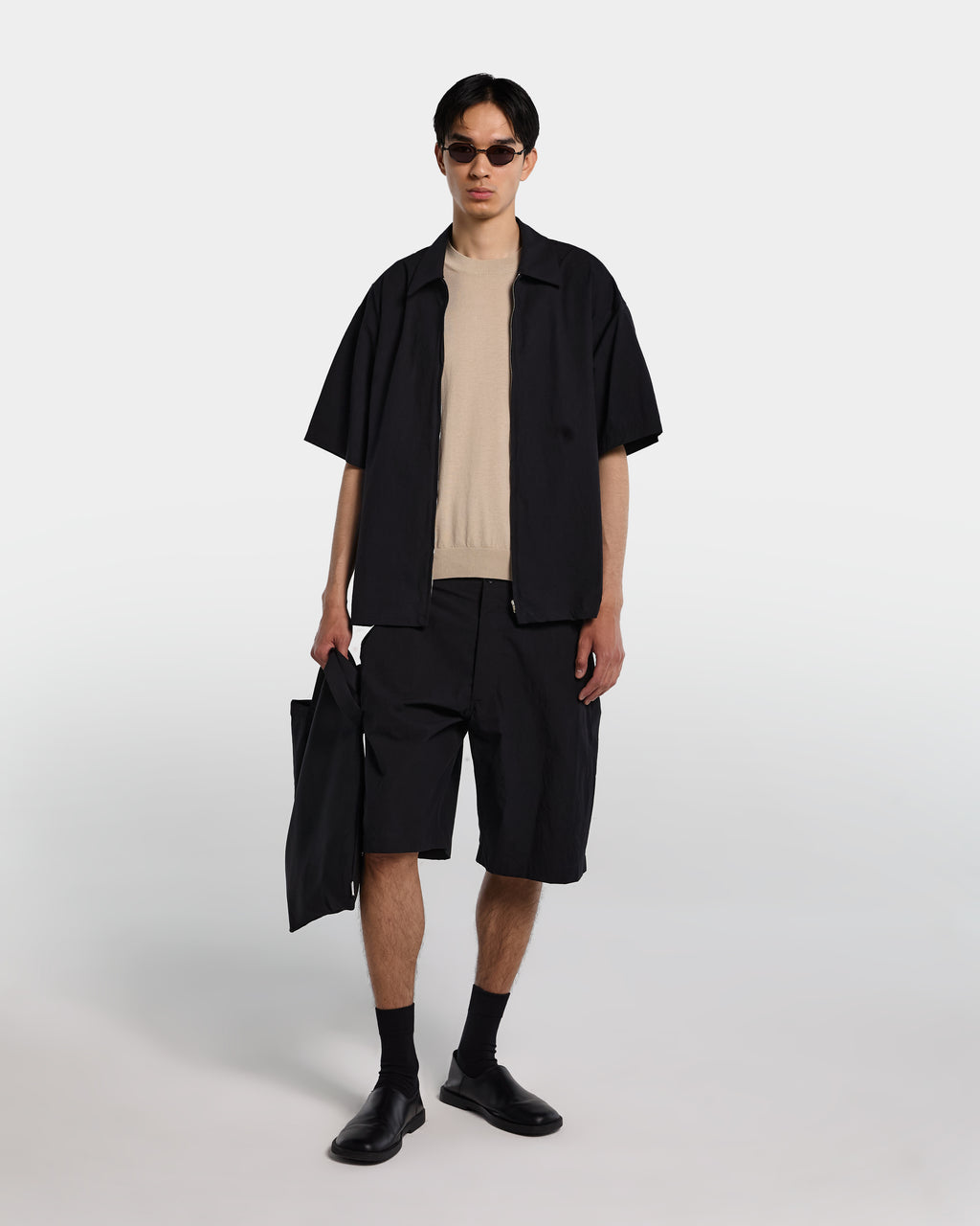 T-shirt in maglia color sabbia