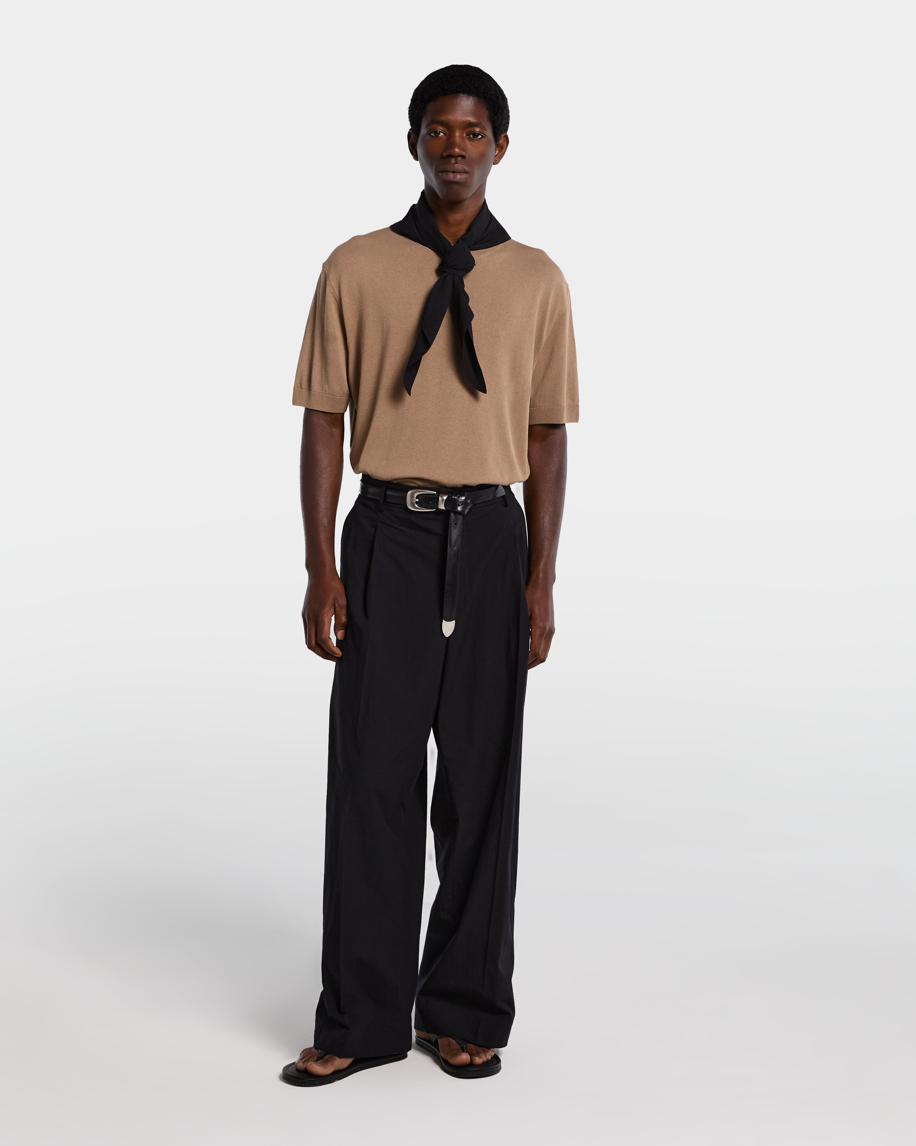 Pantalone in popeline di cotone nero