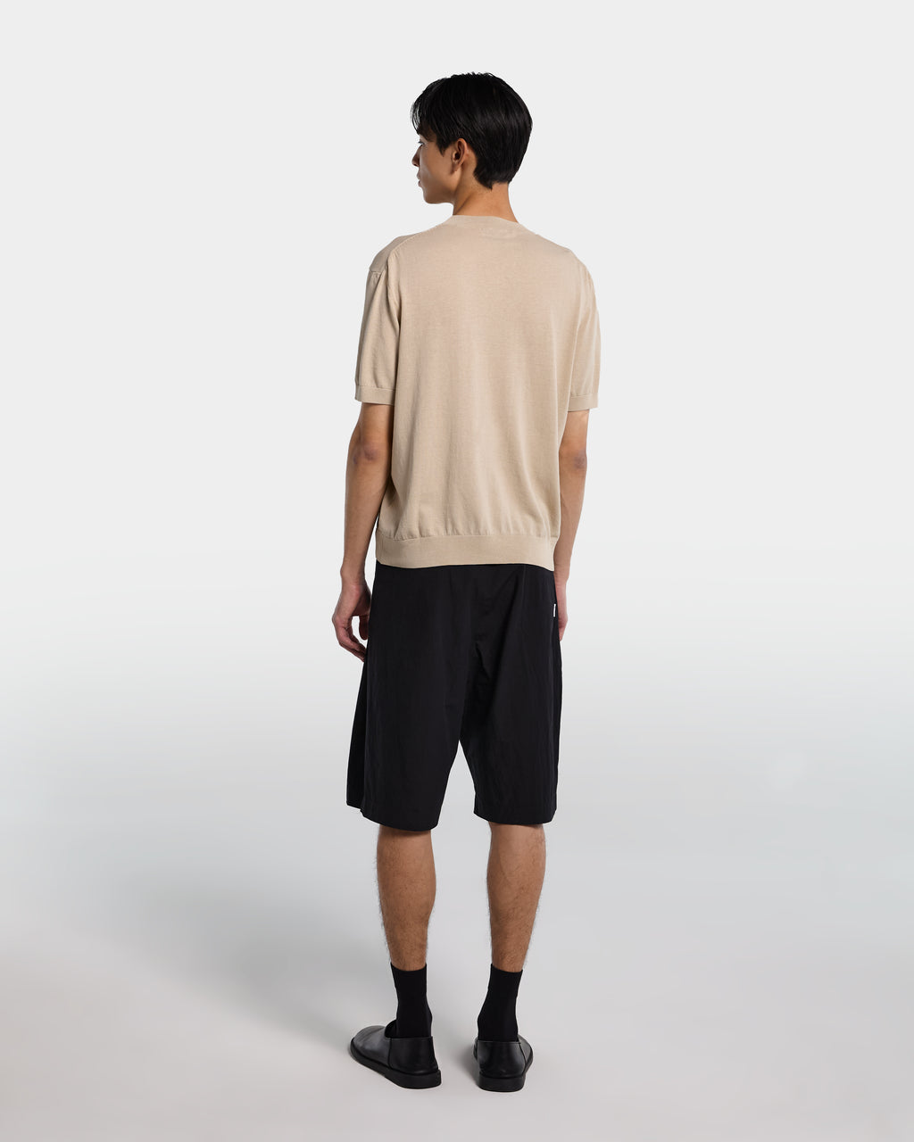 T-shirt in maglia color sabbia