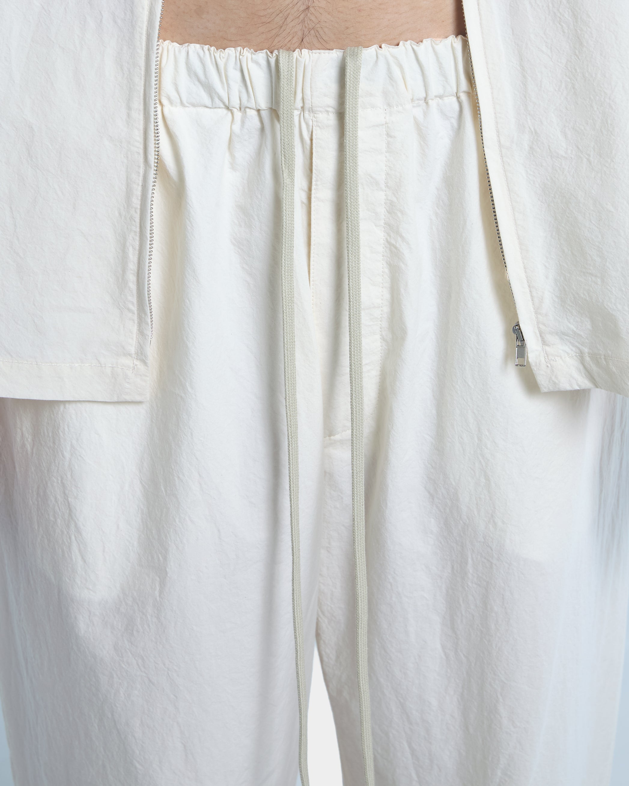 Pantalone loose fit in popeline di cotone panna
