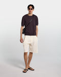 T-shirt in maglia marrone