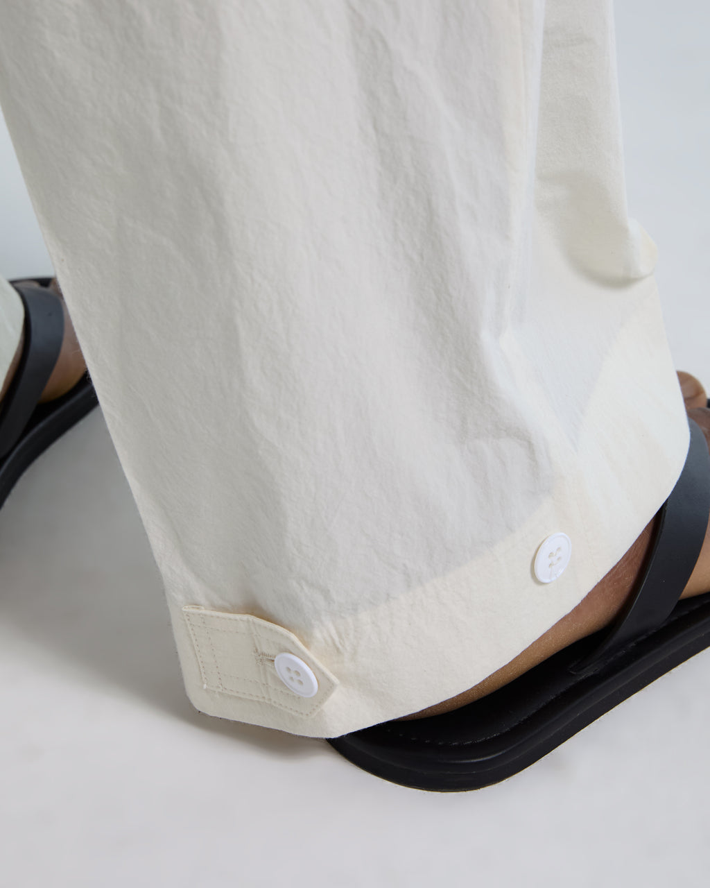 Pantalone in popeline di cotone panna