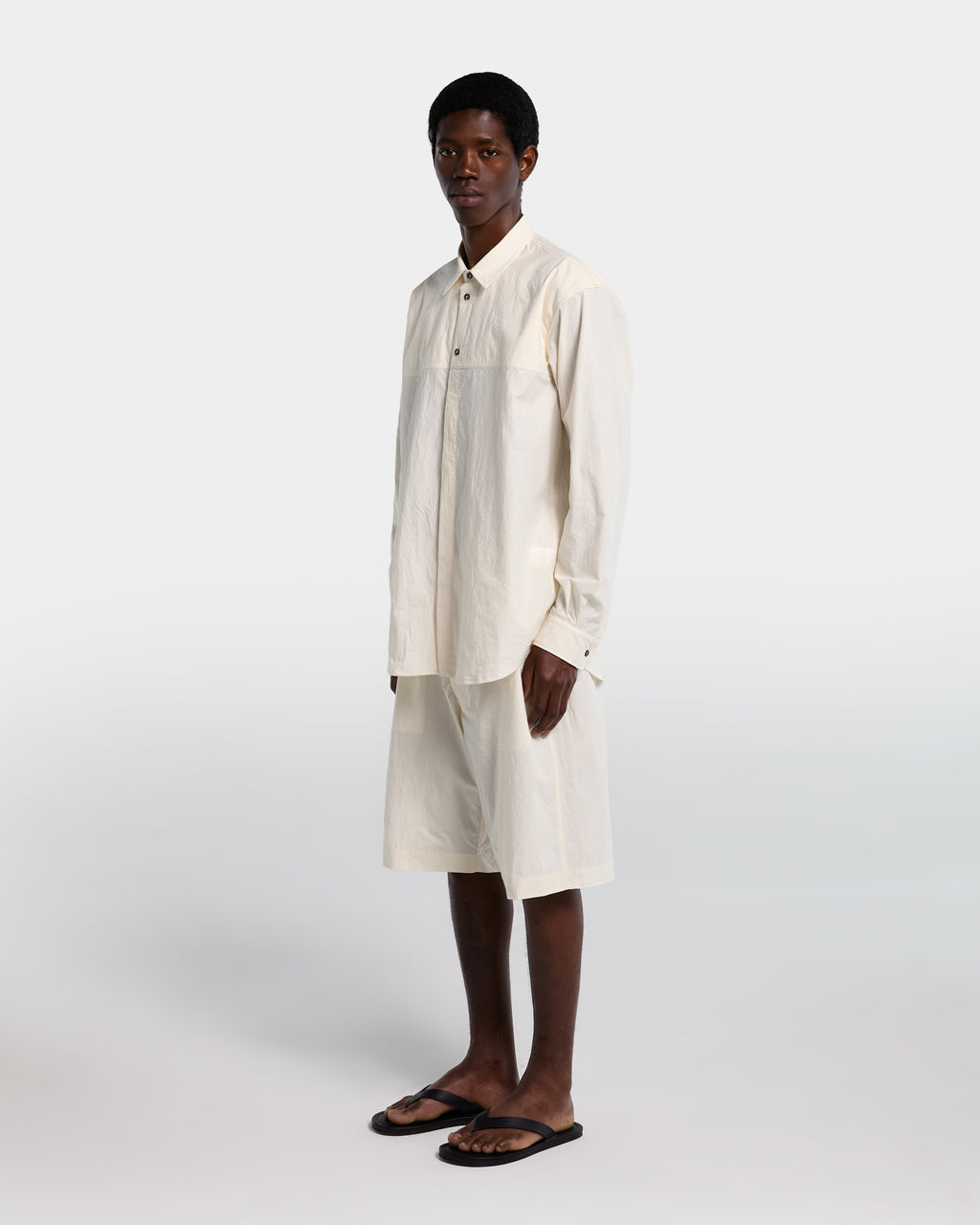 CHEST CUT OVERSHIRT-Panna