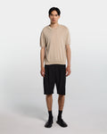 T-shirt in maglia color sabbia