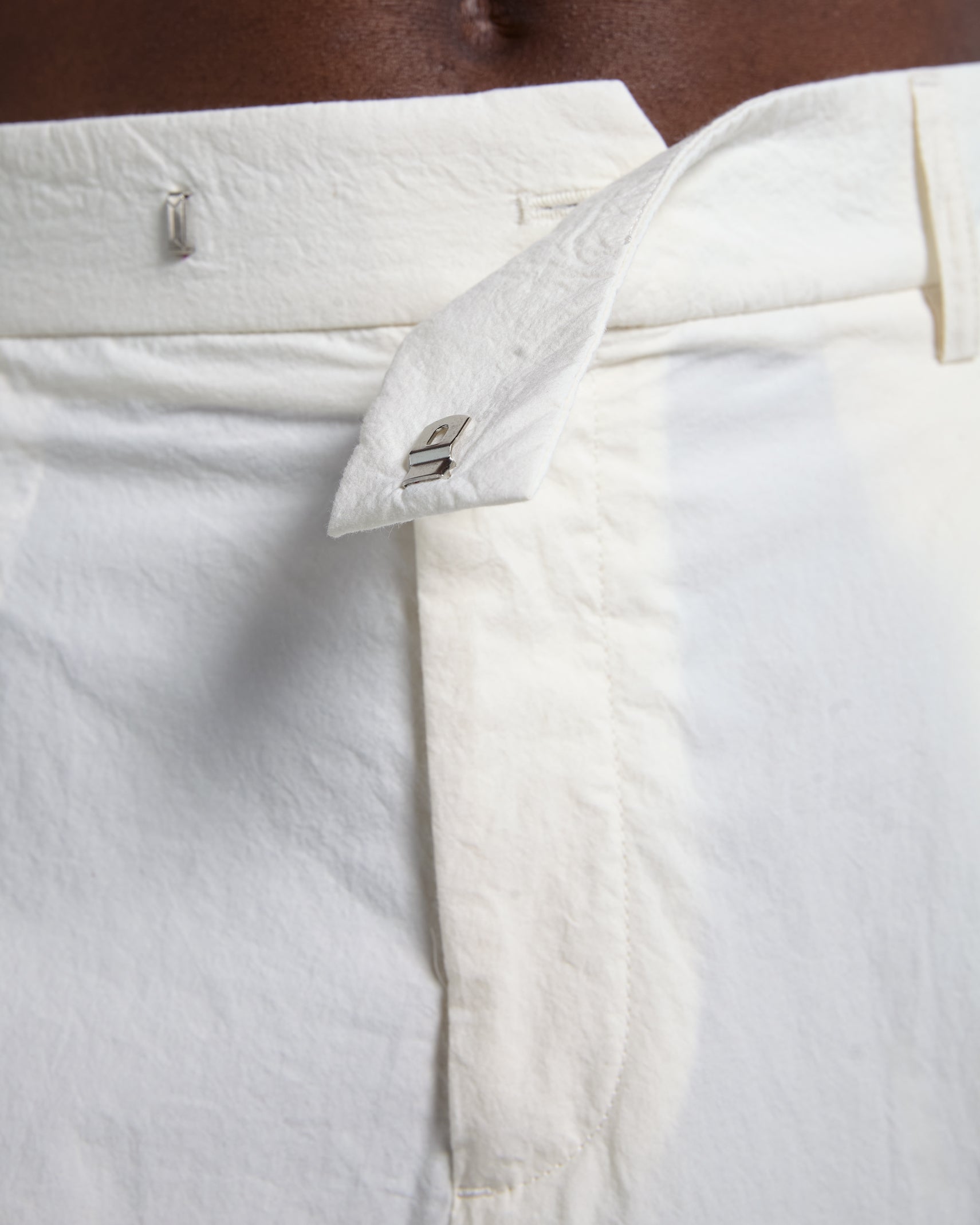 Pantalone in popeline di cotone panna