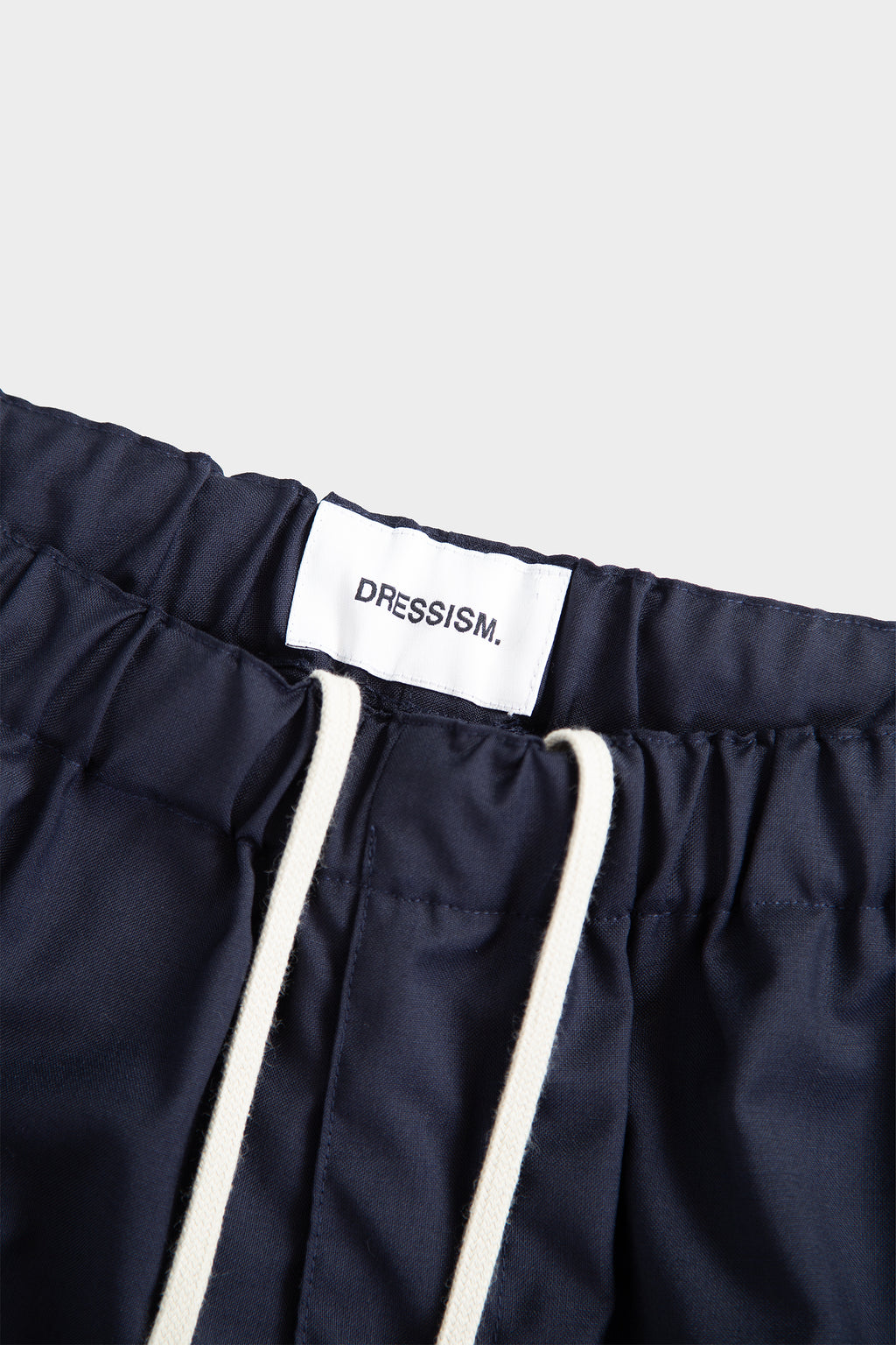 Pantalone loose fit in frescolana blu navy con elastico in vita e coulisse