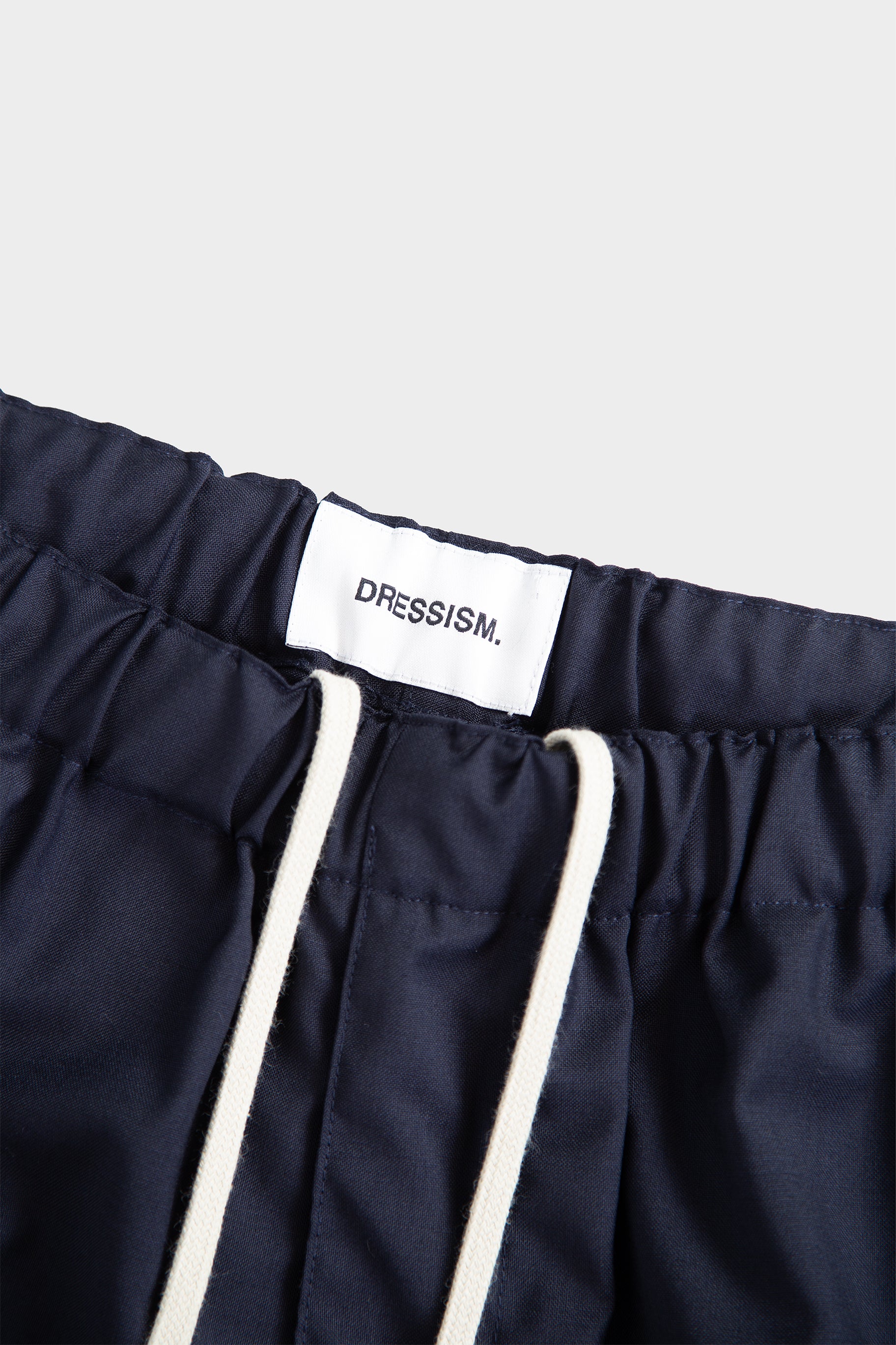 Pantalone loose fit in frescolana blu navy con elastico in vita e coulisse