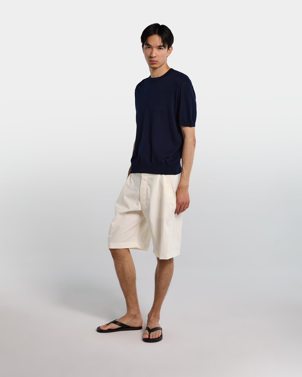 T-shirt blu navy in maglia