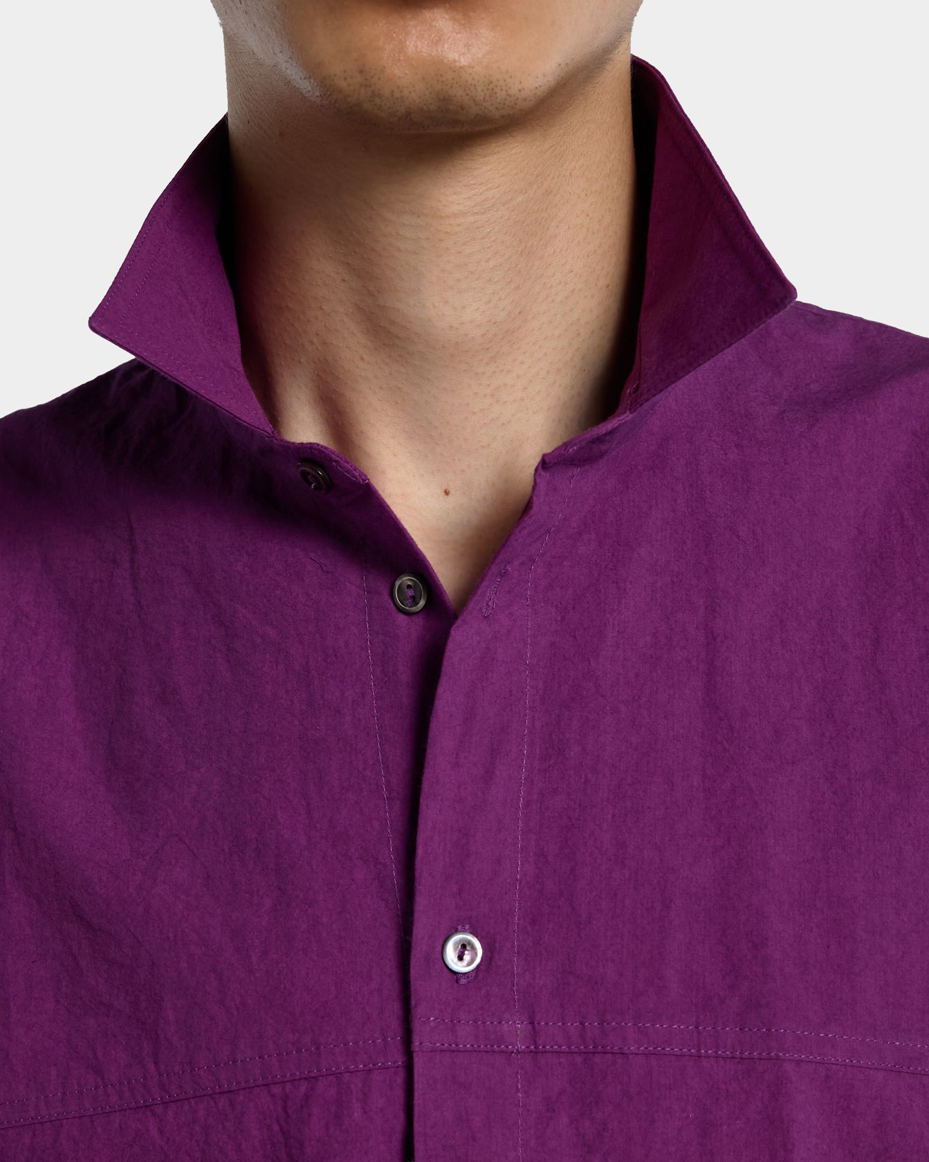Overshirt in popeline di cotone color ciclamino
