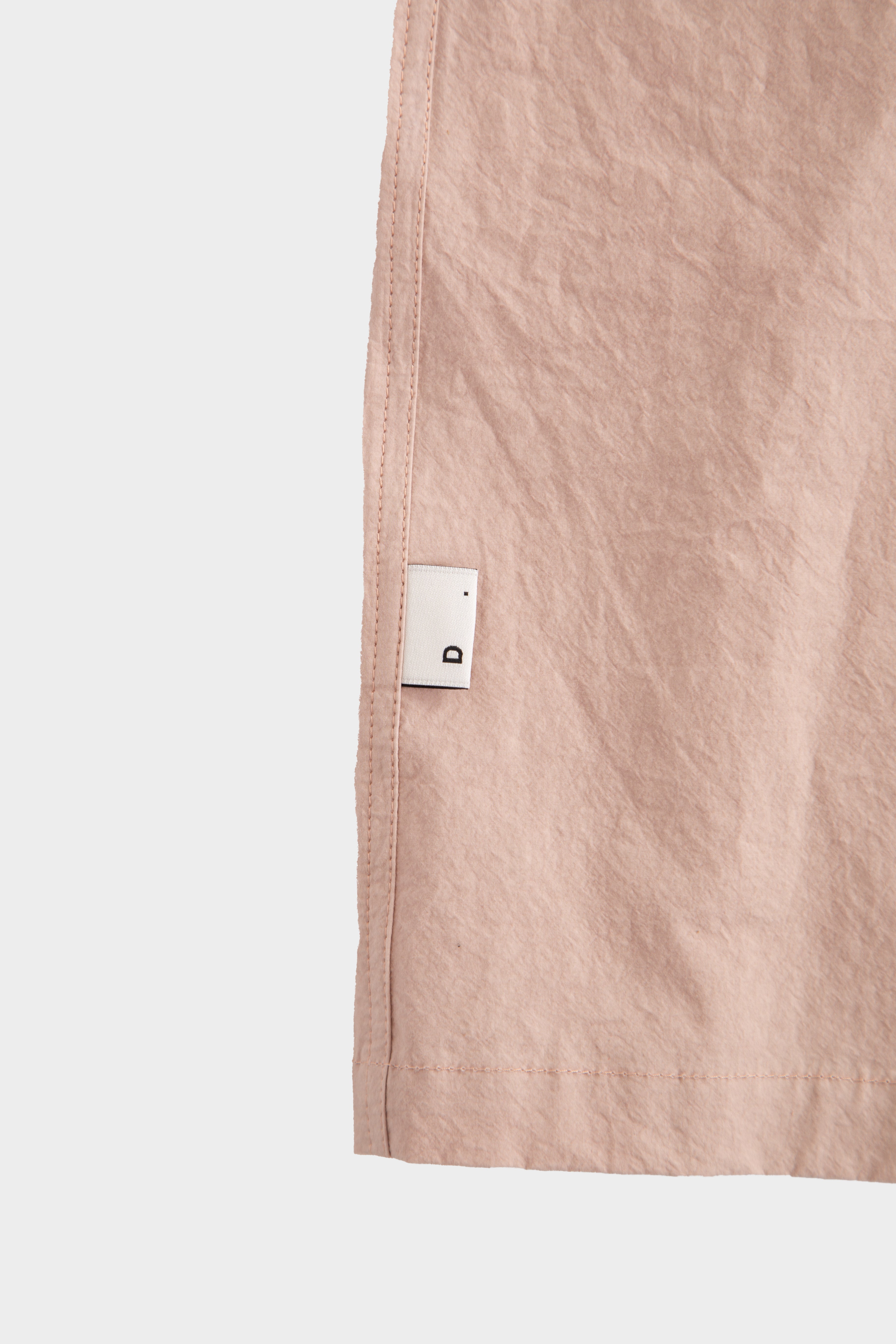 Camicia in popeline rosa con zip e maniche corte