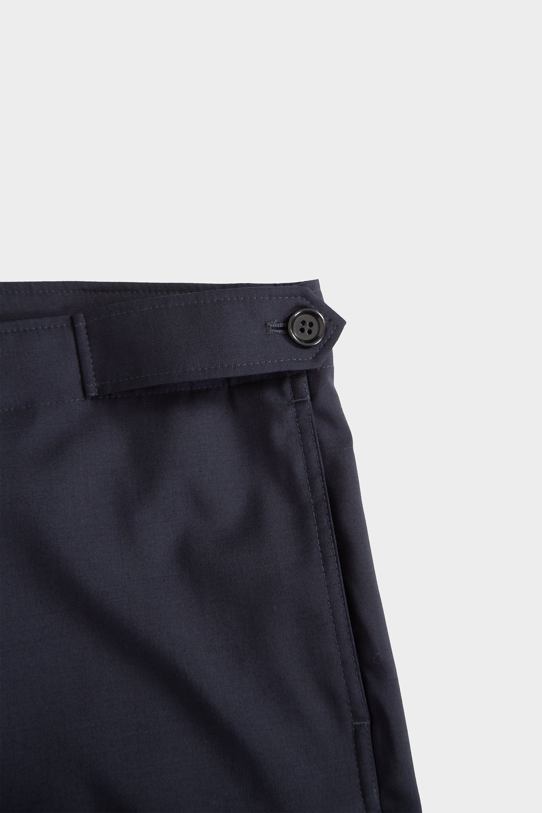 Pantalone in frescolana blu navy con vita regolabile