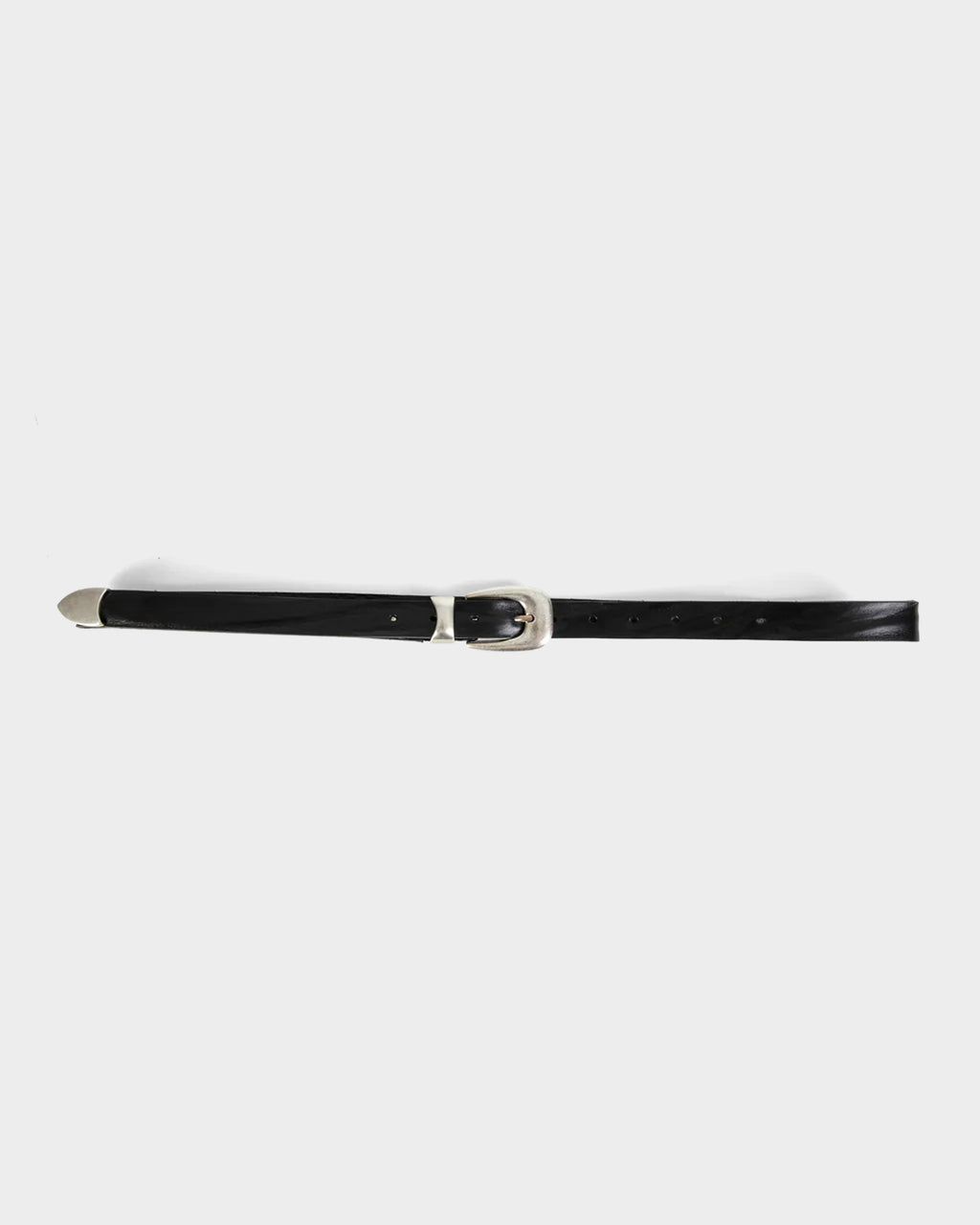 Cintura in pelle nera con fibbia in metallo - Houston Belt
