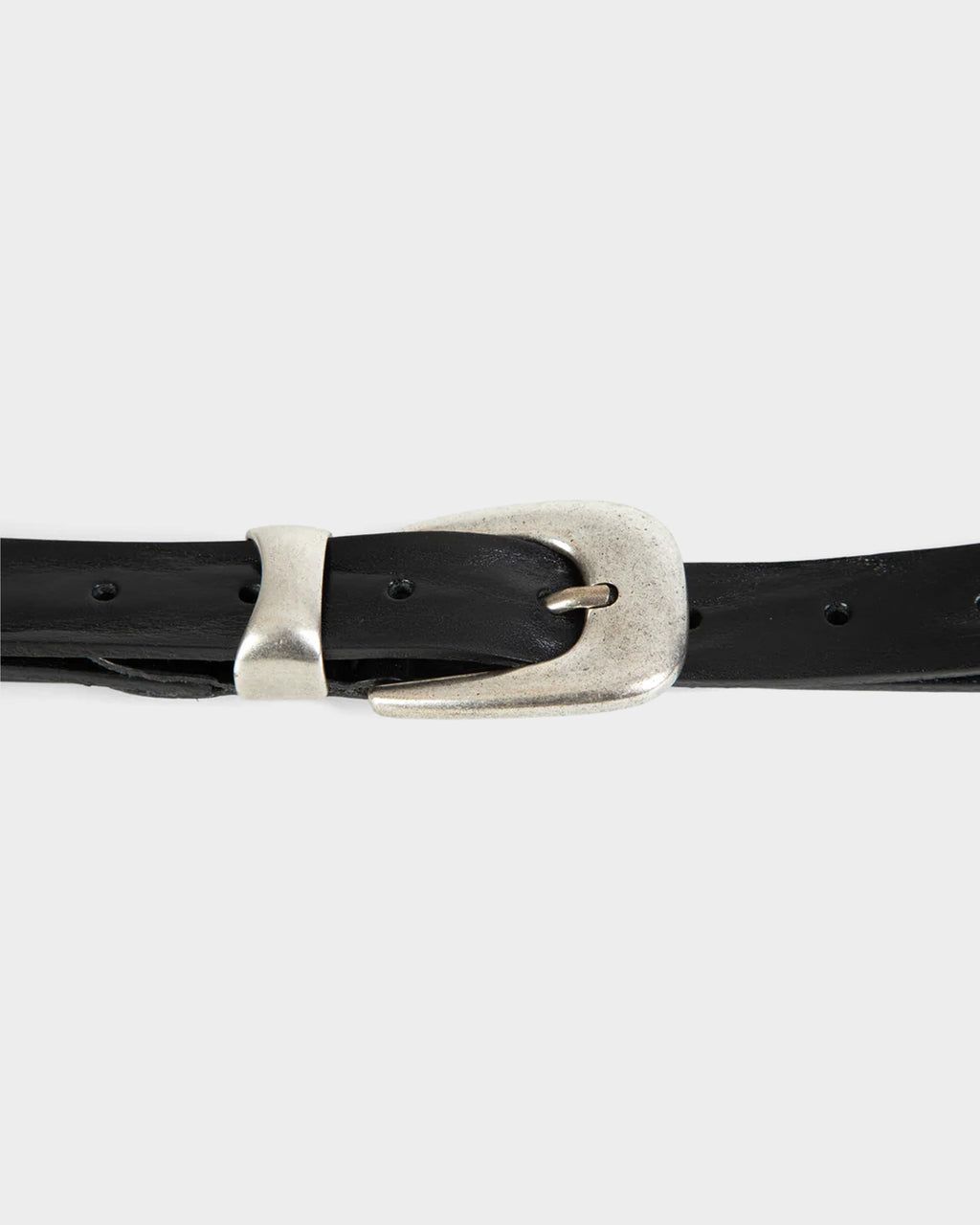 Cintura in pelle nera con fibbia in metallo - Houston Belt