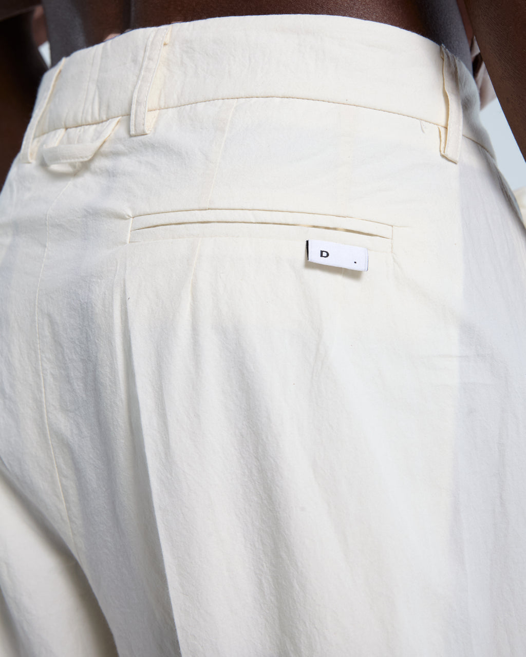 Pantalone in popeline di cotone panna
