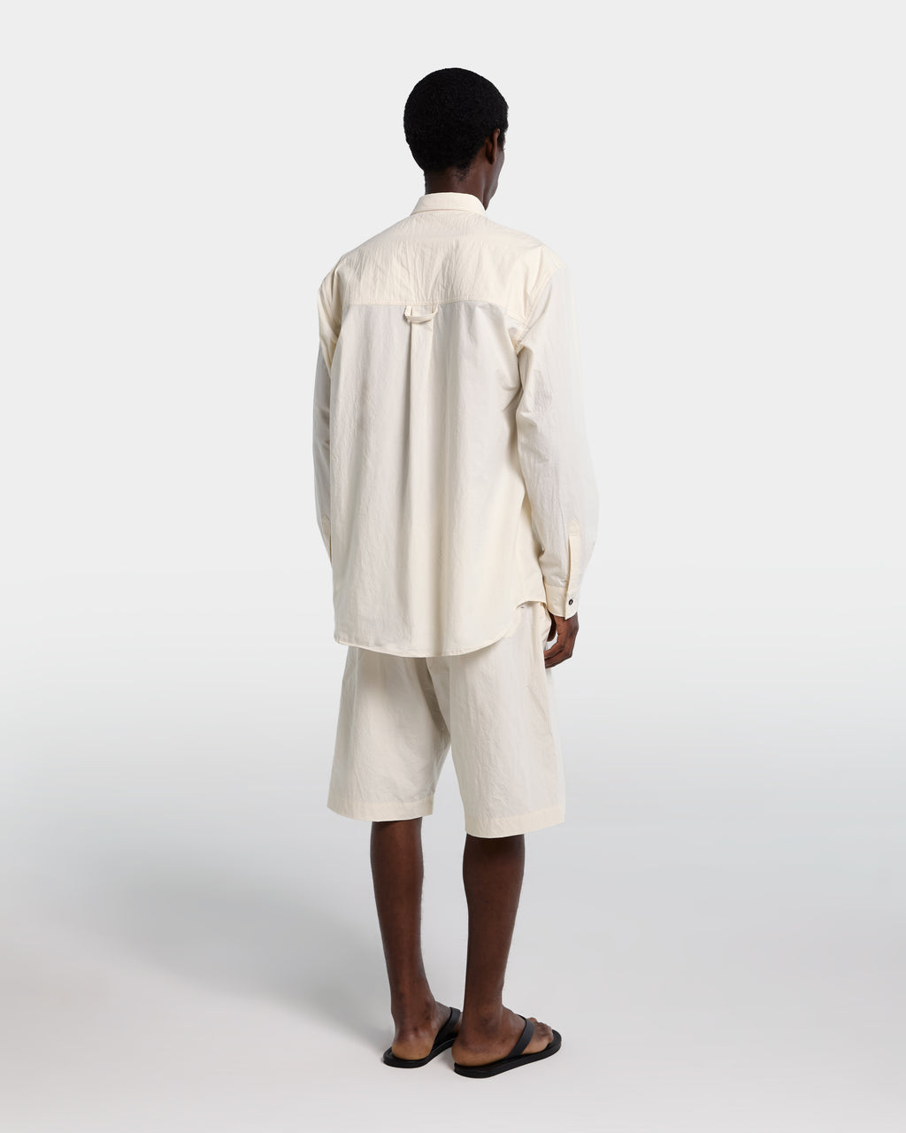 CHEST CUT OVERSHIRT-Panna