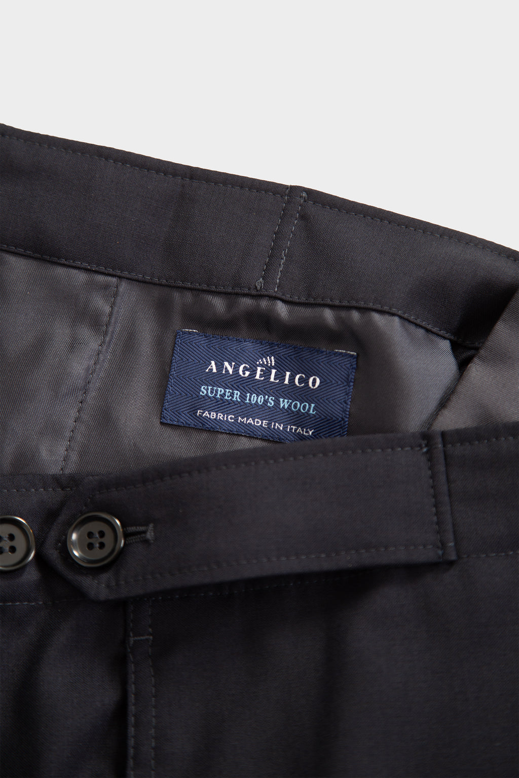 Pantalone in frescolana blu navy con vita regolabile