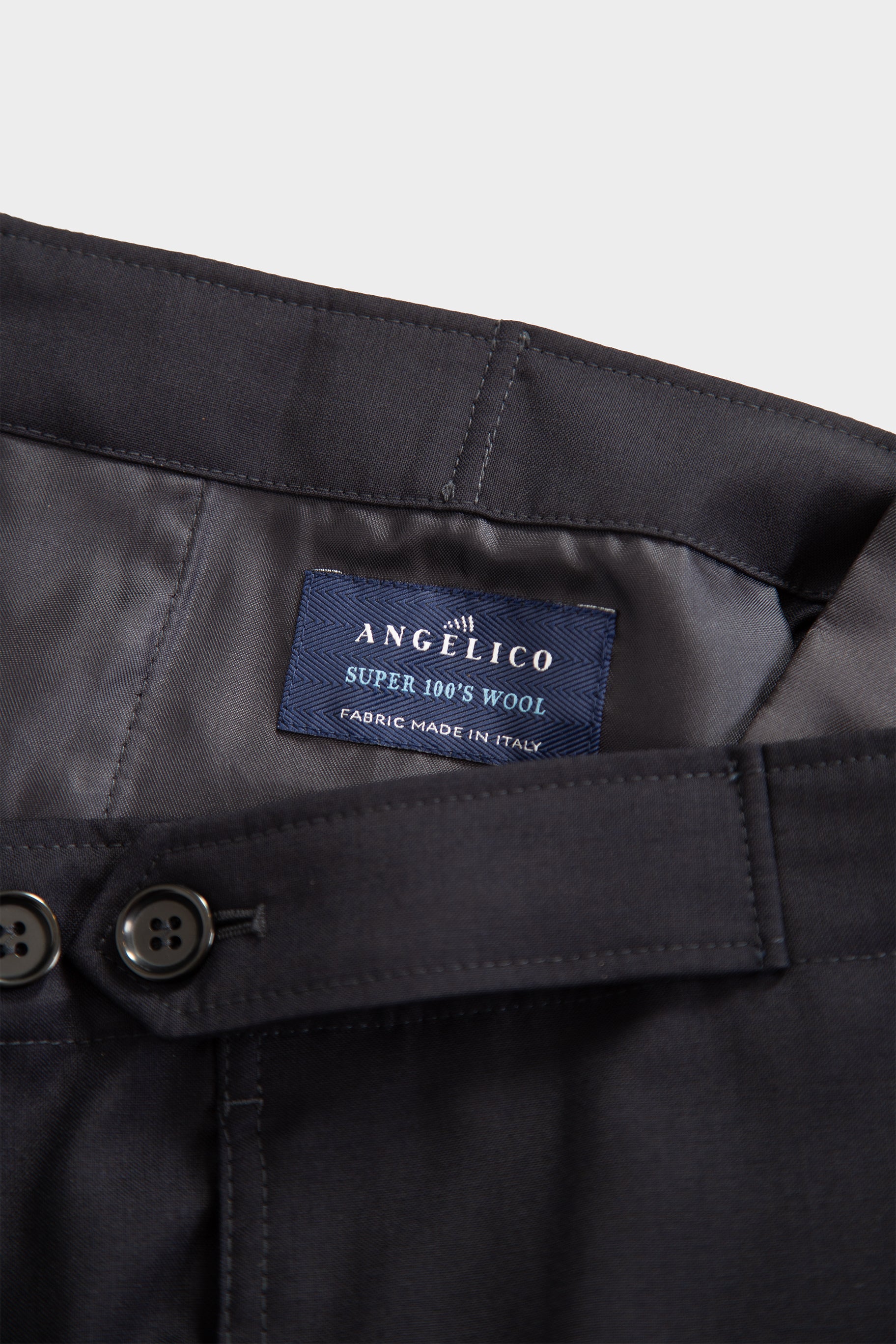 Pantalone in frescolana blu navy con vita regolabile