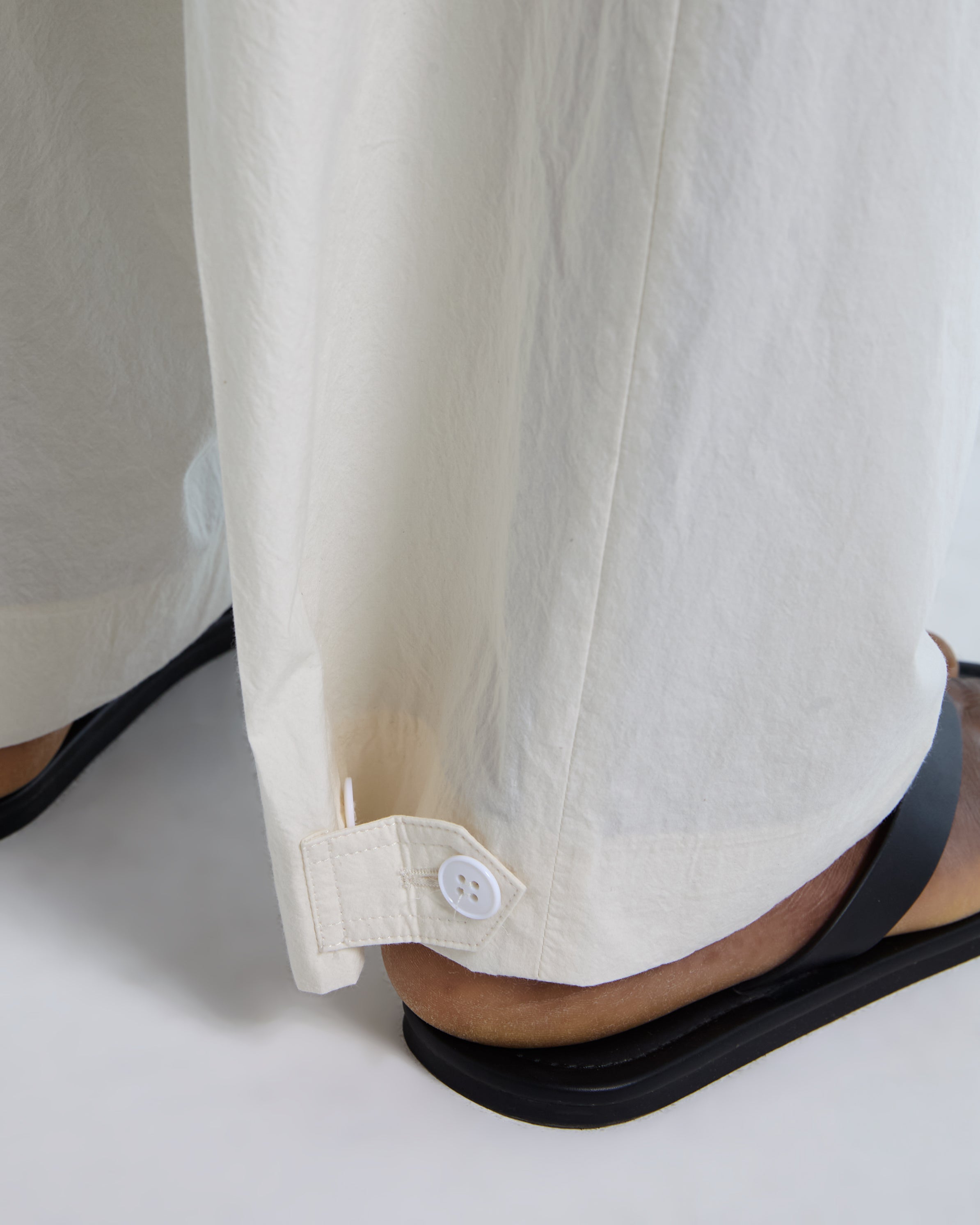 Pantalone in popeline di cotone panna