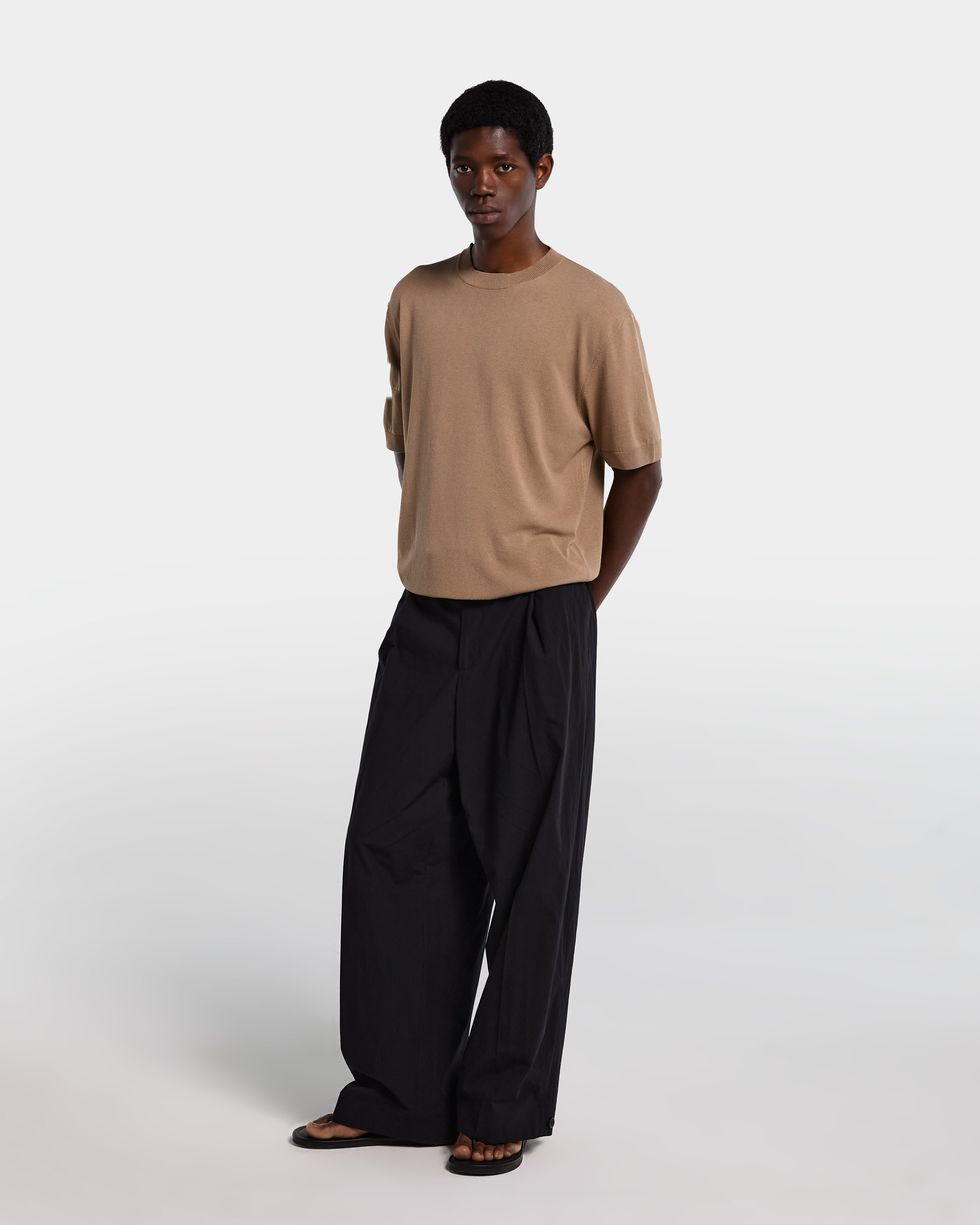 Pantalone in popeline di cotone nero