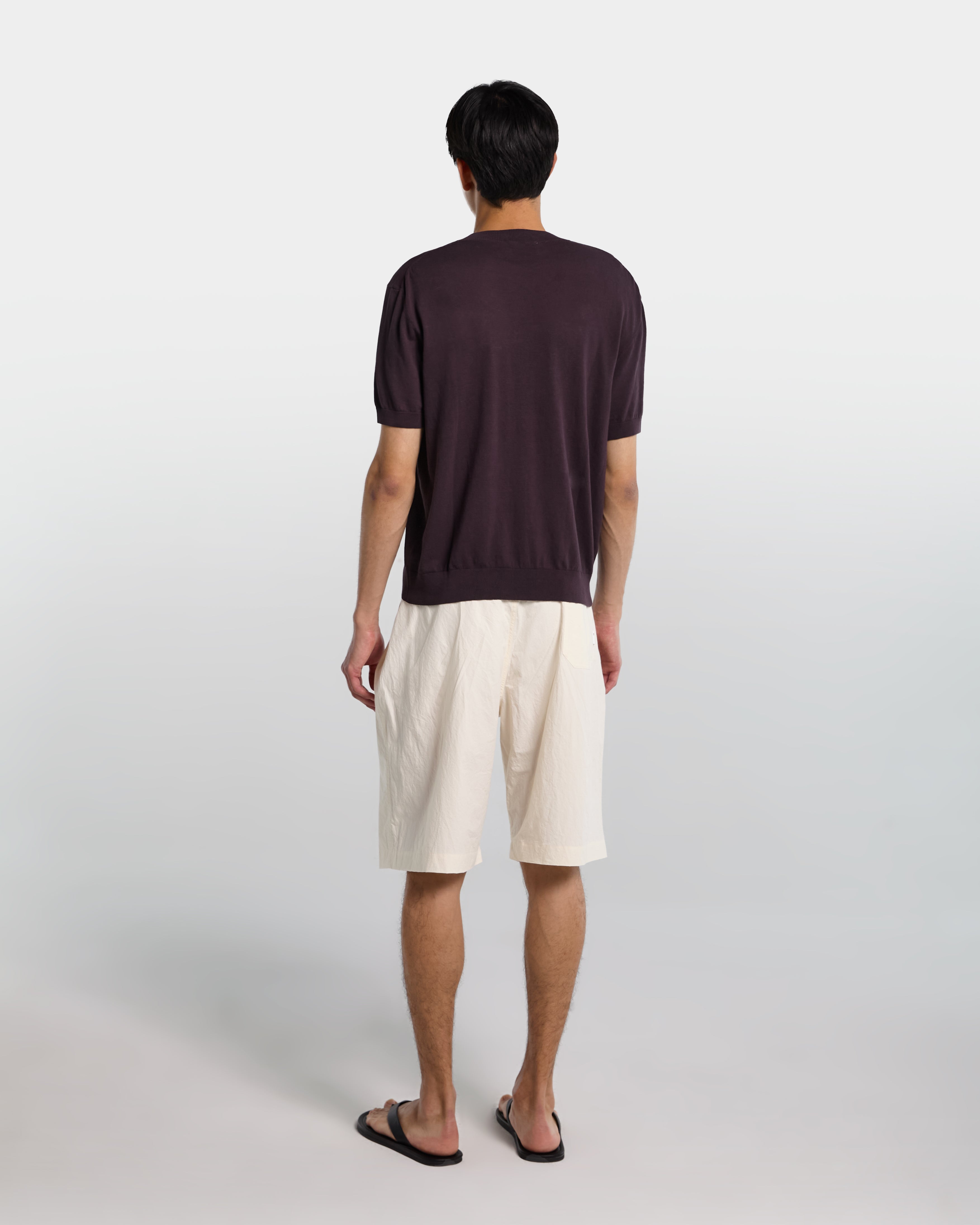 T-shirt in maglia marrone