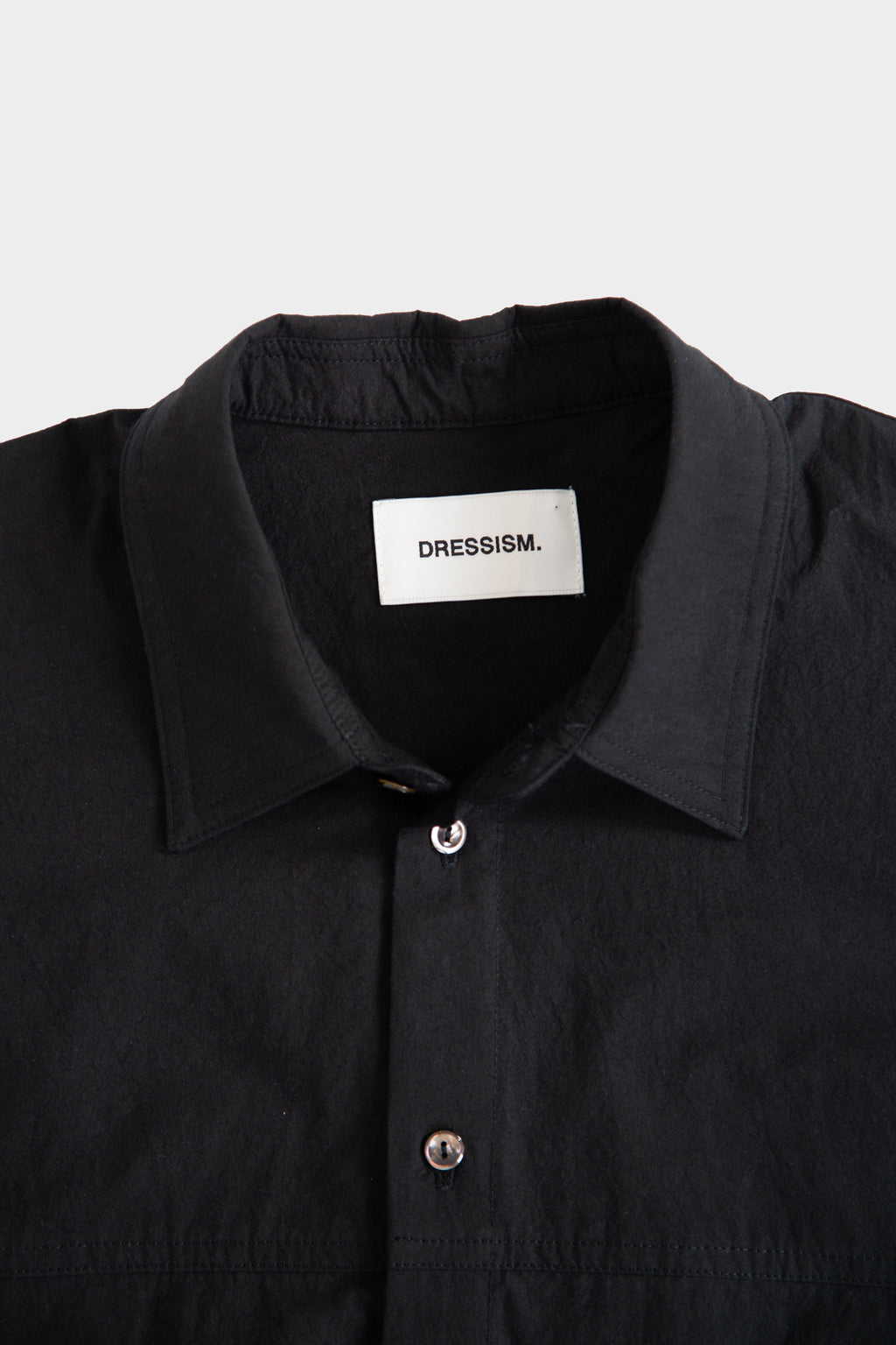 Overshirt nera in popeline di cotone