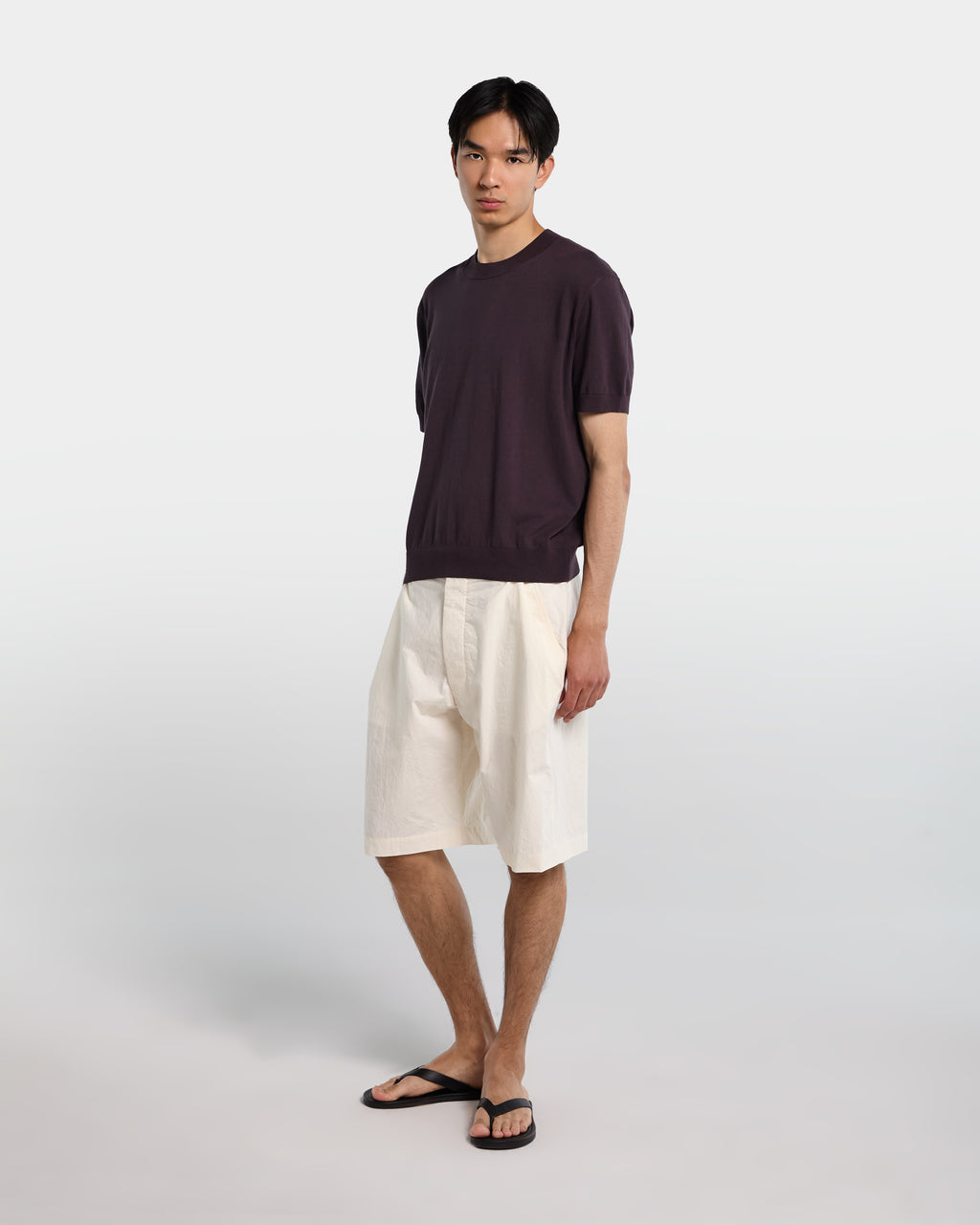 T-shirt in maglia marrone