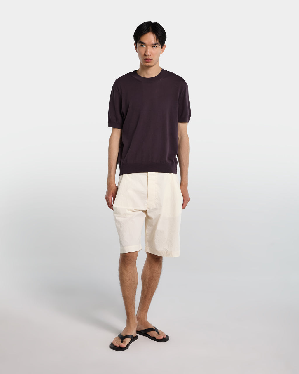 T-shirt in maglia marrone