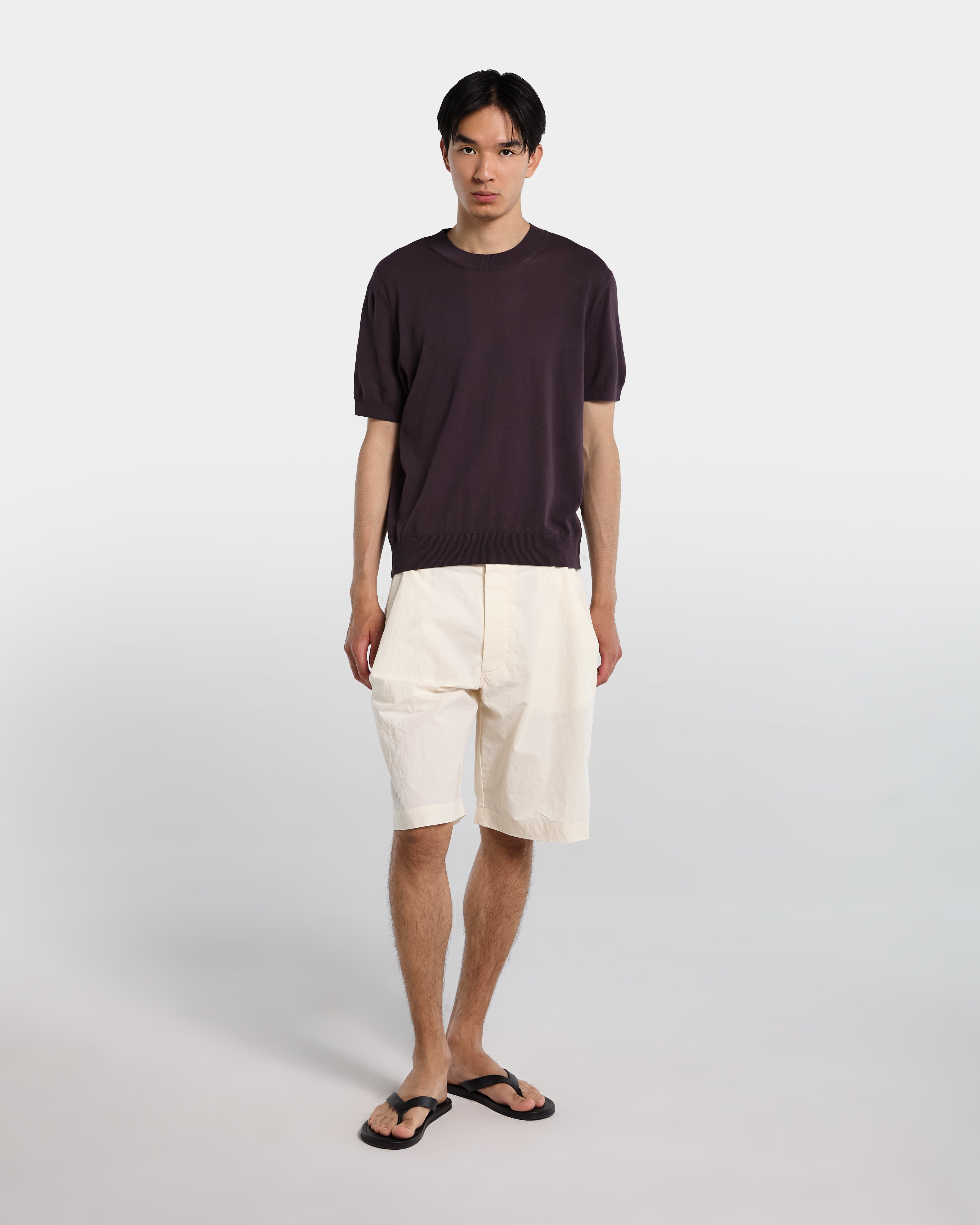 T-shirt in maglia marrone