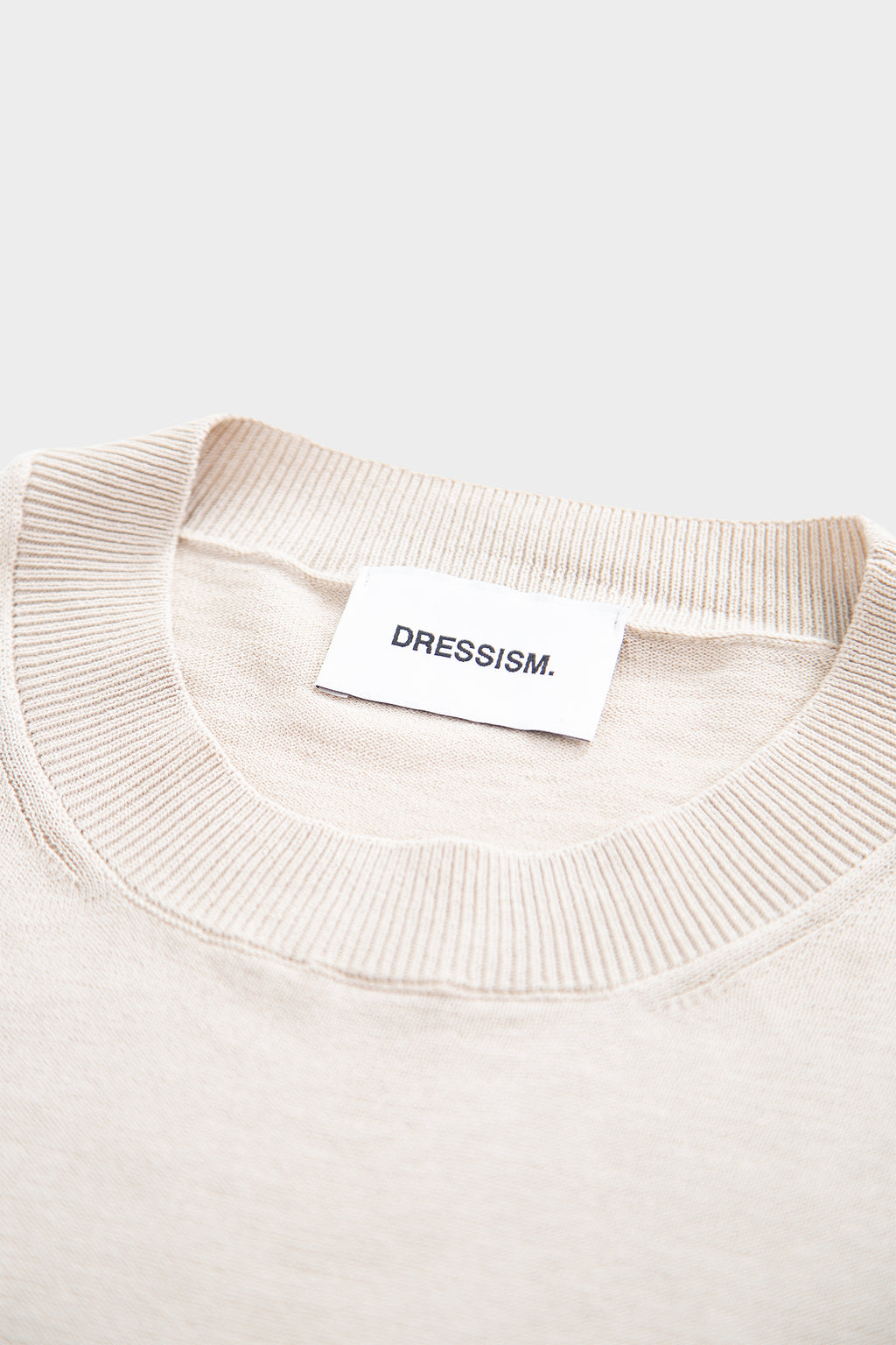 T-shirt in maglia color sabbia