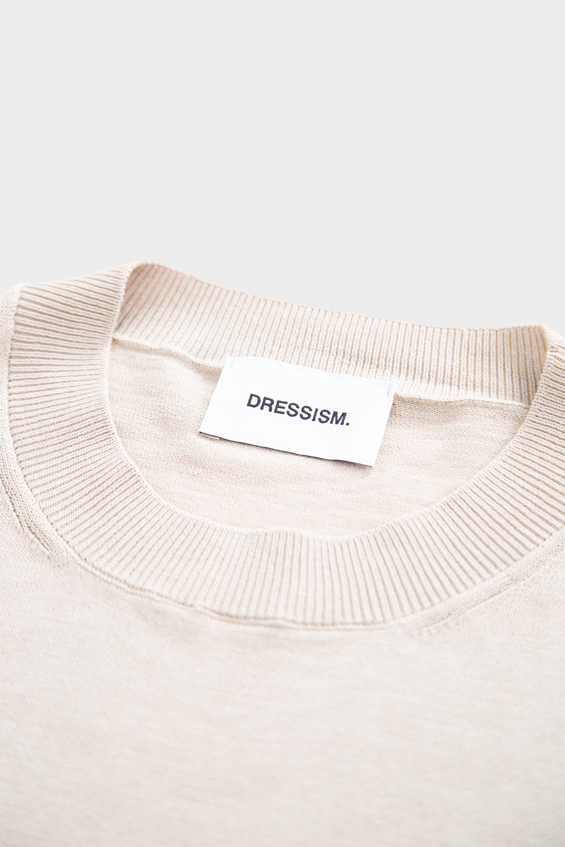 T-shirt in maglia color sabbia
