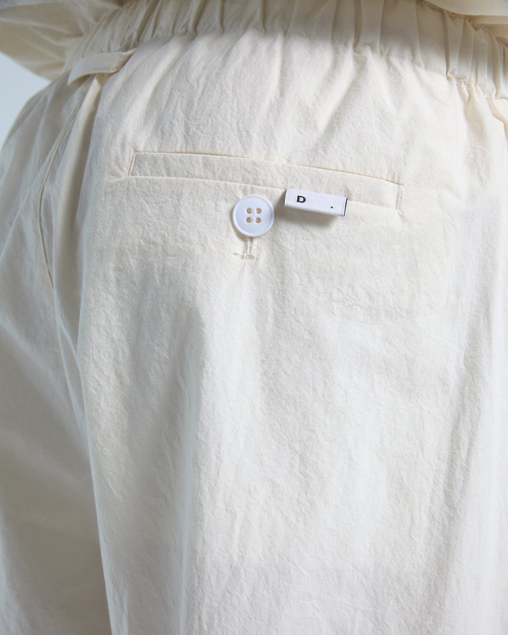 Pantalone loose fit in popeline di cotone panna