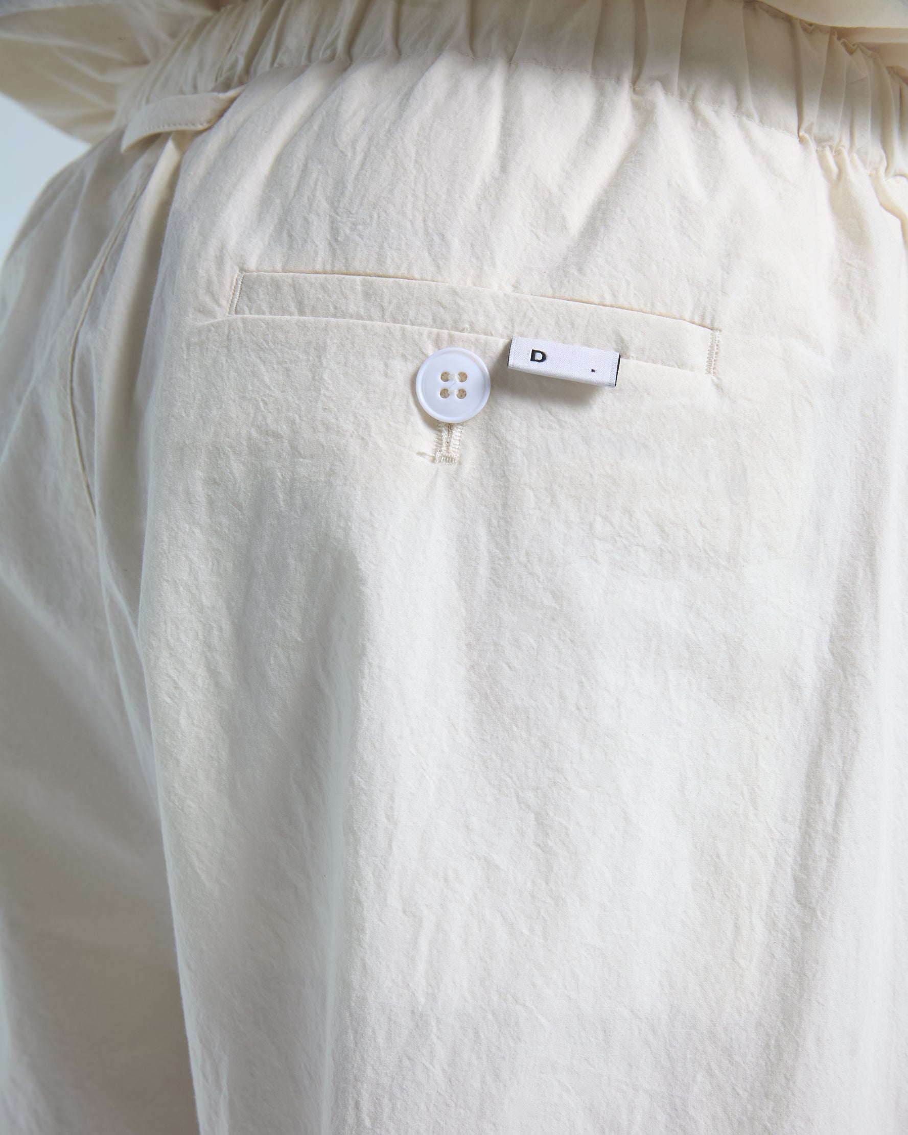 Pantalone loose fit in popeline di cotone panna