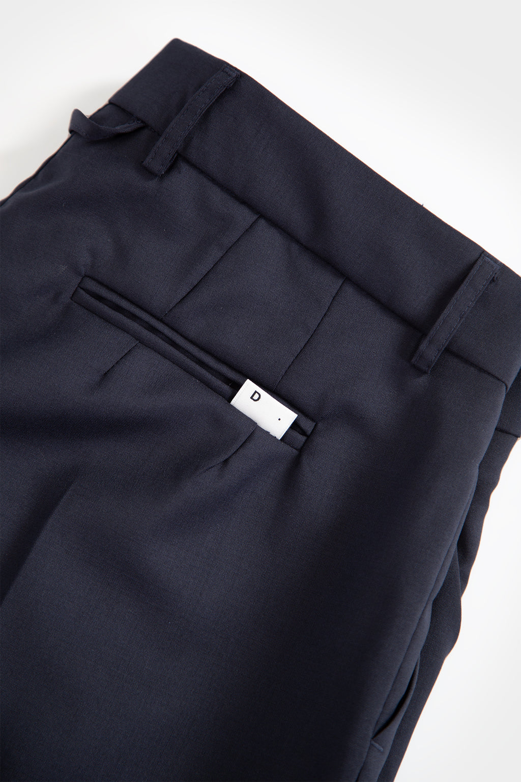 Pantalone blu navy in frescolana con vita regolabile