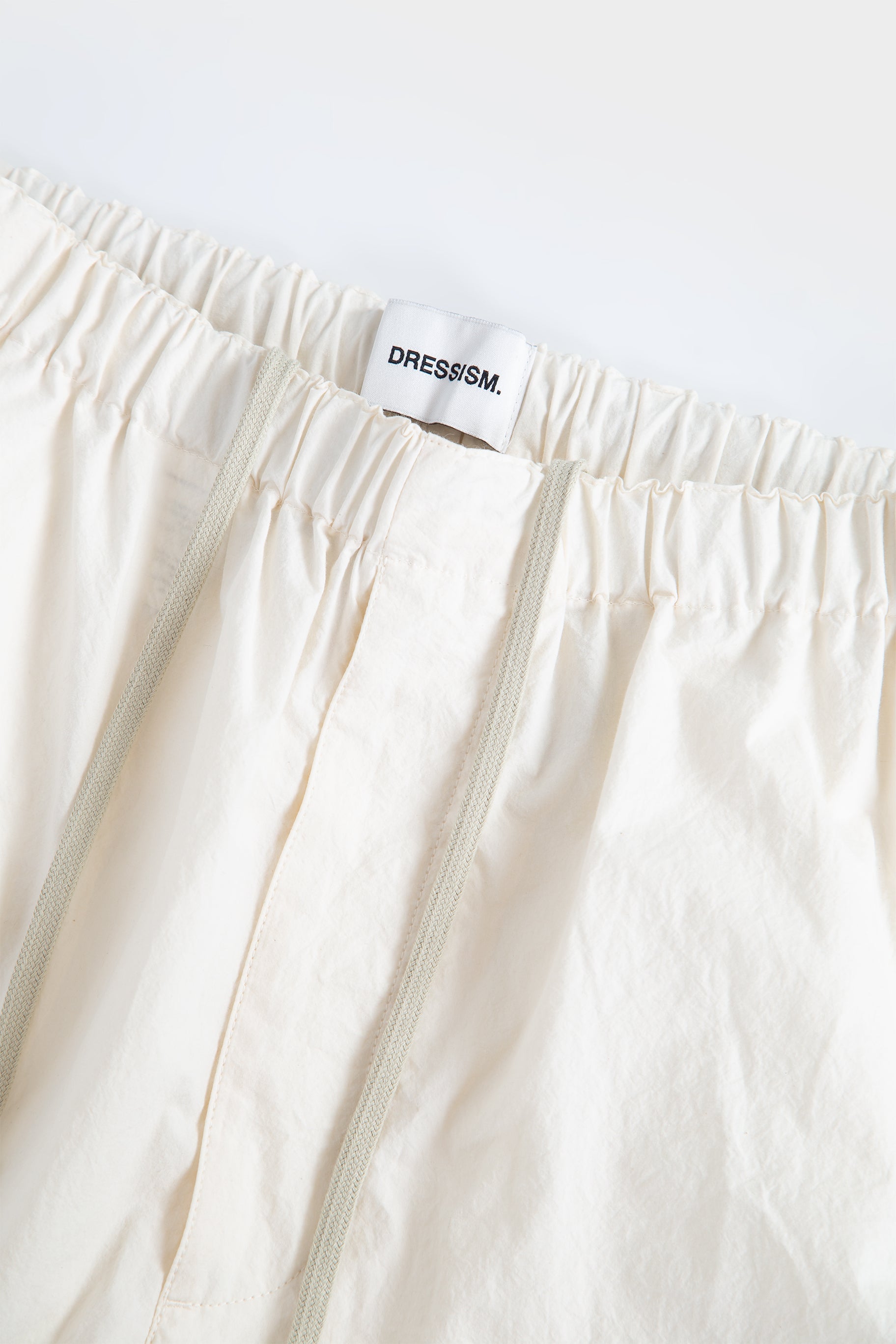 Pantalone loose fit in popeline di cotone panna