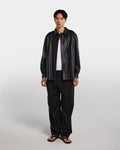 Camicia relaxed fit in pelle nera